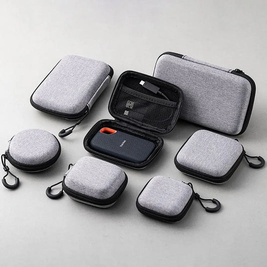 1Pcs Mini EVA Storage Bag Pouch Carrying Bag Zipper Earphone Case For Airpod Earphone/Phone/Charging Cable Digital Accessories