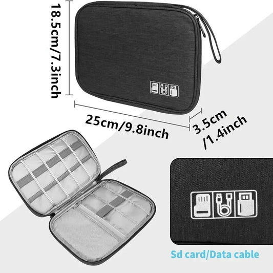 Multifunctional Digital Travel Packing Cube Space Saving Mobile Hard Drive Data Cable Storage Bags Small Objects Organize Pouch